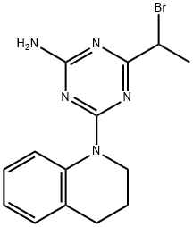 4-(1-Bromo-ethyl)-6-(3,4-dihydro-2H-quinolin-1-yl)-[1,3,5]triazin-2-ylamine 구조식 이미지