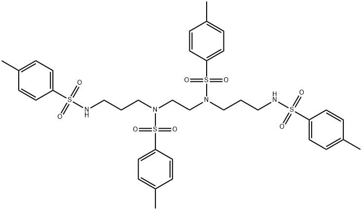 N,N-(ethane-1,2-diyl)bis(4-methyl-N-(3-((4-methylphenyl)sulfonamido)propyl)benzenesulfonamide) 구조식 이미지