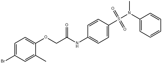 2-(4-bromo-2-methylphenoxy)-N-(4-{[methyl(phenyl)amino]sulfonyl}phenyl)acetamide 구조식 이미지