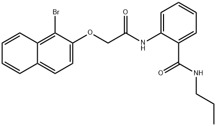 2-({[(1-bromo-2-naphthyl)oxy]acetyl}amino)-N-propylbenzamide 구조식 이미지