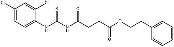 2-phenylethyl 4-({[(2,4-dichlorophenyl)amino]carbonothioyl}amino)-4-oxobutanoate Structure