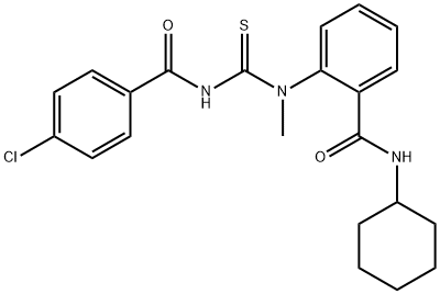 2-[{[(4-chlorobenzoyl)amino]carbonothioyl}(methyl)amino]-N-cyclohexylbenzamide Structure