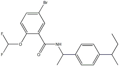 5-bromo-N-[1-(4-butan-2-ylphenyl)ethyl]-2-(difluoromethoxy)benzamide Structure