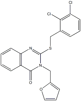 2-[(2,3-dichlorophenyl)methylsulfanyl]-3-(furan-2-ylmethyl)quinazolin-4-one Structure