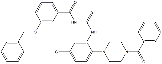 N-[[2-(4-benzoylpiperazin-1-yl)-5-chlorophenyl]carbamothioyl]-3-phenylmethoxybenzamide Structure