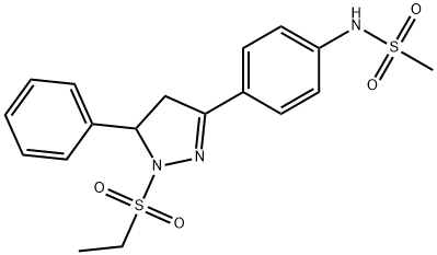 N-(4-(1-(ethylsulfonyl)-5-phenyl-4,5-dihydro-1H-pyrazol-3-yl)phenyl)methanesulfonamide Structure