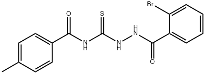 N-{[2-(2-bromobenzoyl)hydrazino]carbonothioyl}-4-methylbenzamide 구조식 이미지
