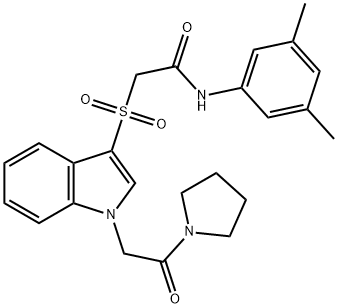 N-(3,5-dimethylphenyl)-2-[1-(2-oxo-2-pyrrolidin-1-ylethyl)indol-3-yl]sulfonylacetamide Structure