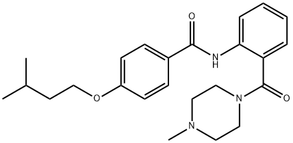 4-(3-methylbutoxy)-N-{2-[(4-methyl-1-piperazinyl)carbonyl]phenyl}benzamide Structure