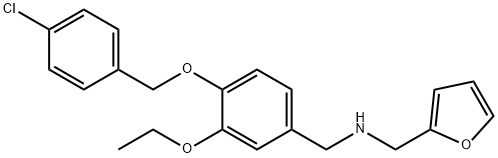 1-[4-[(4-chlorophenyl)methoxy]-3-ethoxyphenyl]-N-(furan-2-ylmethyl)methanamine Structure