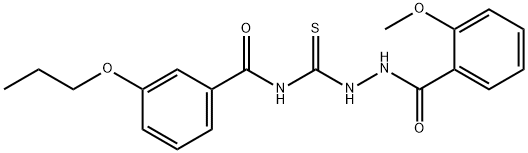 N-{[2-(2-methoxybenzoyl)hydrazino]carbonothioyl}-3-propoxybenzamide 구조식 이미지