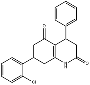 7-(2-chlorophenyl)-4-phenyl-1,3,4,6,7,8-hexahydroquinoline-2,5-dione 구조식 이미지