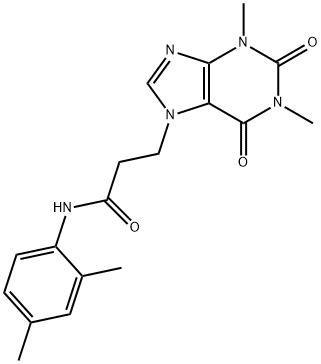 3-(1,3-dimethyl-2,6-dioxopurin-7-yl)-N-(2,4-dimethylphenyl)propanamide 구조식 이미지