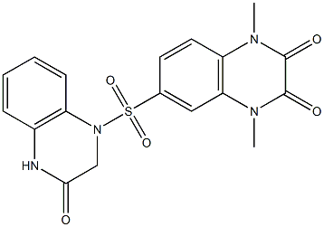 1,4-dimethyl-6-[(3-oxo-2,4-dihydroquinoxalin-1-yl)sulfonyl]quinoxaline-2,3-dione Structure