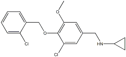 N-[[3-chloro-4-[(2-chlorophenyl)methoxy]-5-methoxyphenyl]methyl]cyclopropanamine Structure