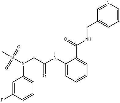 2-{[N-(3-fluorophenyl)-N-(methylsulfonyl)glycyl]amino}-N-(pyridin-3-ylmethyl)benzamide Structure