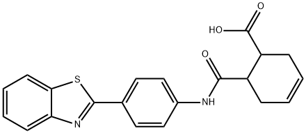 6-{[4-(1,3-benzothiazol-2-yl)anilino]carbonyl}-3-cyclohexene-1-carboxylic acid 구조식 이미지