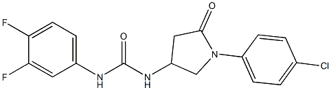 1-[1-(4-chlorophenyl)-5-oxopyrrolidin-3-yl]-3-(3,4-difluorophenyl)urea 구조식 이미지