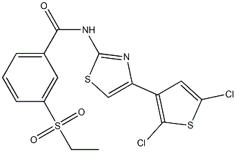 N-[4-(2,5-dichlorothiophen-3-yl)-1,3-thiazol-2-yl]-3-ethylsulfonylbenzamide Structure