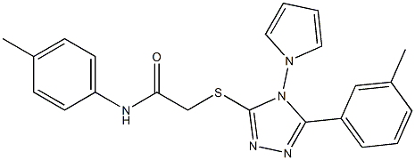 N-(4-methylphenyl)-2-[[5-(3-methylphenyl)-4-pyrrol-1-yl-1,2,4-triazol-3-yl]sulfanyl]acetamide Structure