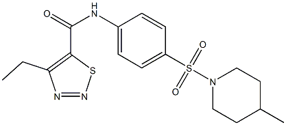 4-ethyl-N-[4-(4-methylpiperidin-1-yl)sulfonylphenyl]thiadiazole-5-carboxamide Structure