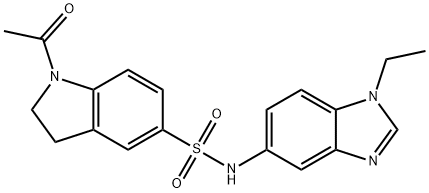 1-acetyl-N-(1-ethylbenzimidazol-5-yl)-2,3-dihydroindole-5-sulfonamide Structure