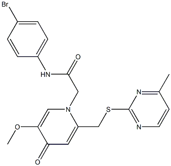 N-(4-bromophenyl)-2-[5-methoxy-2-[(4-methylpyrimidin-2-yl)sulfanylmethyl]-4-oxopyridin-1-yl]acetamide Structure