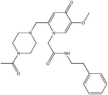 2-[2-[(4-acetylpiperazin-1-yl)methyl]-5-methoxy-4-oxopyridin-1-yl]-N-(2-phenylethyl)acetamide Structure