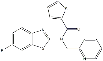 N-(6-fluoro-1,3-benzothiazol-2-yl)-N-(pyridin-2-ylmethyl)thiophene-2-carboxamide Structure