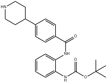 tert-butyl 2-[(4-piperidin-4-ylbenzoyl)amino]phenylcarbamate Structure