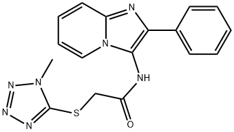 2-(1-methyltetrazol-5-yl)sulfanyl-N-(2-phenylimidazo[1,2-a]pyridin-3-yl)acetamide Structure