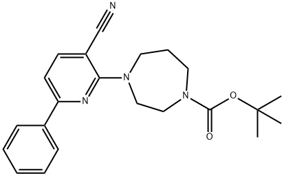 tert-butyl 4-(3-cyano-6-phenylpyridin-2-yl)-1,4-diazepane-1-carboxylate Structure