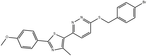 5-[6-[(4-bromophenyl)methylsulfanyl]pyridazin-3-yl]-2-(4-methoxyphenyl)-4-methyl-1,3-thiazole Structure