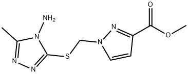 methyl 1-{[(4-amino-5-methyl-4H-1,2,4-triazol-3-yl)thio]methyl}-1H-pyrazole-3-carboxylate 구조식 이미지