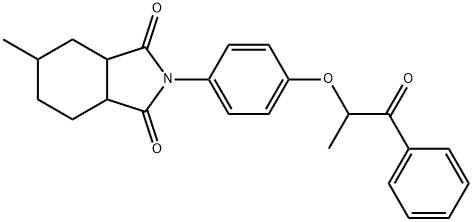 5-methyl-2-{4-[(1-oxo-1-phenylpropan-2-yl)oxy]phenyl}hexahydro-1H-isoindole-1,3(2H)-dione Structure