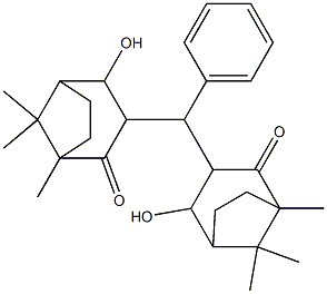 2-hydroxy-3-[(2-hydroxy-5,8,8-trimethyl-4-oxo-3-bicyclo[3.2.1]octanyl)-phenylmethyl]-5,8,8-trimethylbicyclo[3.2.1]octan-4-one Structure