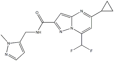 5-cyclopropyl-7-(difluoromethyl)-N-[(2-methylpyrazol-3-yl)methyl]pyrazolo[1,5-a]pyrimidine-2-carboxamide Structure