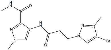 4-[3-(4-bromo-3-methylpyrazol-1-yl)propanoylamino]-N,1-dimethylpyrazole-3-carboxamide Structure