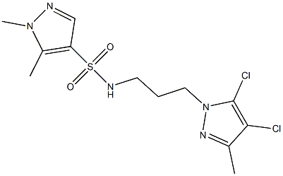 N-[3-(4,5-dichloro-3-methylpyrazol-1-yl)propyl]-1,5-dimethylpyrazole-4-sulfonamide Structure