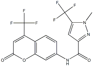 1-methyl-N-[2-oxo-4-(trifluoromethyl)chromen-7-yl]-5-(trifluoromethyl)pyrazole-3-carboxamide Structure