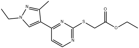 ethyl {[4-(1-ethyl-3-methyl-1H-pyrazol-4-yl)pyrimidin-2-yl]thio}acetate 구조식 이미지