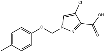 4-Chloro-1-[(4-methylphenoxy)methyl]-1H-pyrazole-3-carboxylic acid Structure