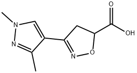 3-(1,3-Dimethyl-1H-pyrazol-4-yl)-4,5-dihydroisoxazole-5-carboxylic acid Structure