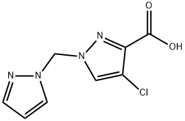 4-Chloro-1-(1H-pyrazol-1-ylmethyl)-1H-pyrazole-3-carboxylic acid Structure