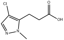 3-(4-Chloro-1-methyl-1H-pyrazol-5-yl)propanoic acid 구조식 이미지