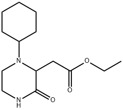 ethyl (1-cyclohexyl-3-oxo-2-piperazinyl)acetate Structure