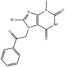8-bromo-3-methyl-7-(2-oxo-2-phenylethyl)-3,7-dihydro-1H-purine-2,6-dione 구조식 이미지