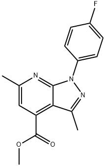 methyl 1-(4-fluorophenyl)-3,6-dimethyl-1H-pyrazolo[3,4-b]pyridine-4-carboxylate Structure