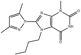 7-Butyl-8-(3,5-dimethyl-pyrazol-1-yl)-3-methyl-3,7-dihydro-purine-2,6-dione Structure