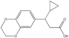 3-cyclopropyl-3-(2,3-dihydro-1,4-benzodioxin-6-yl)propanoic acid 구조식 이미지